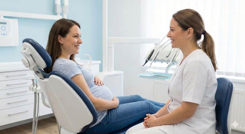 טיפולי שיניים בהריון אישה בהריון במהלך טיפול שיניים